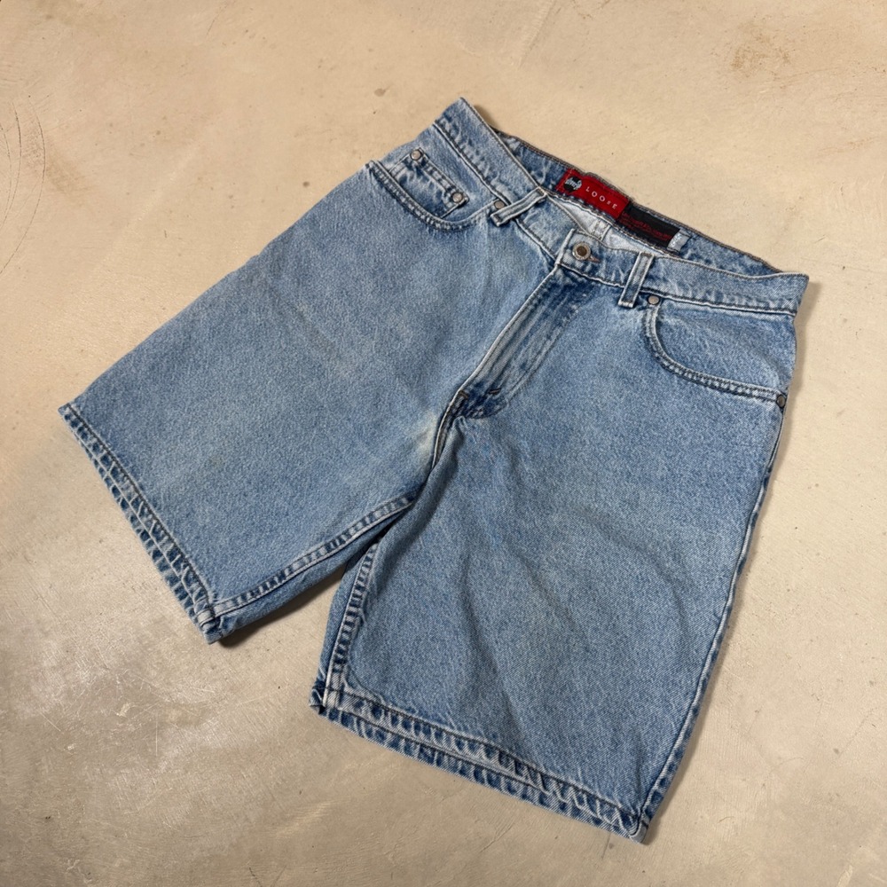 Vintage Levis SilverTab Loose Denim Shorts Light Wash Made in USA 1994 Mens 31